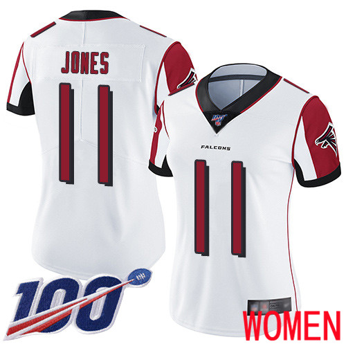 Atlanta Falcons Limited White Women Julio Jones Road Jersey NFL Football #11 100th Season Vapor Untouchable->women nfl jersey->Women Jersey